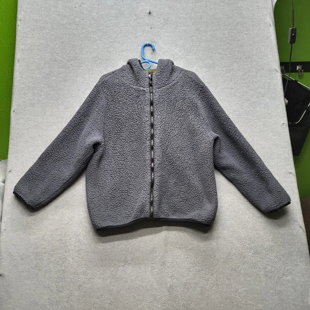 PINK Victoria's Secret‎ Women Jacket L Olive Green Fleece Reversible